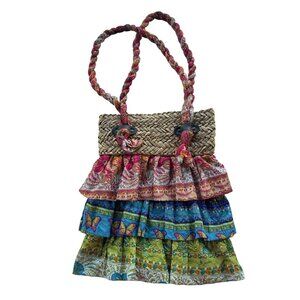 Cappelli Straworld Straw Tote Bag Multi-Color Beach Summer Boho Festival